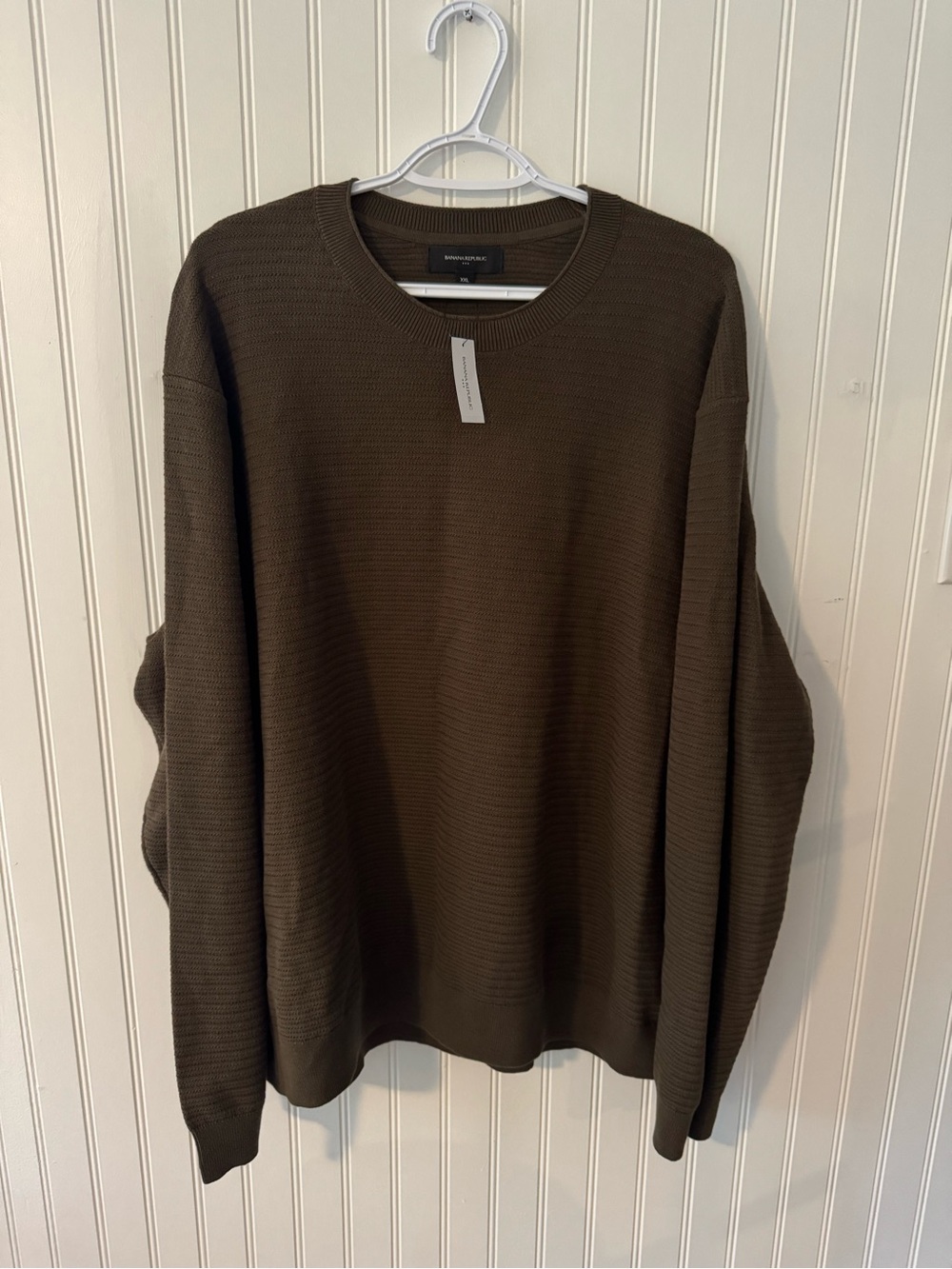 Banana Republic Men's Brown  Crewneck Sweater - Textured Knit